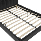 Novogratz The Her Majesty Upholstered Bed, Queen, Black Velvet