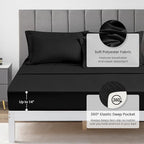 Love's cabin Twin Comforter Set Black, 5 Pieces Twin Bed in a Bag, All Season Twin Bedding Sets with 1 Comforter, 1 Flat Sheet, 1 Fitted Sheet, 1 Pillowcase and 1 Pillow Sham