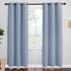 NICETOWN Vintage Blue Blackout Curtains 78 inches Length for Bedroom, 2 Panels, 42" Wide, Thermal Insulated Decoration Drapes for Office Window