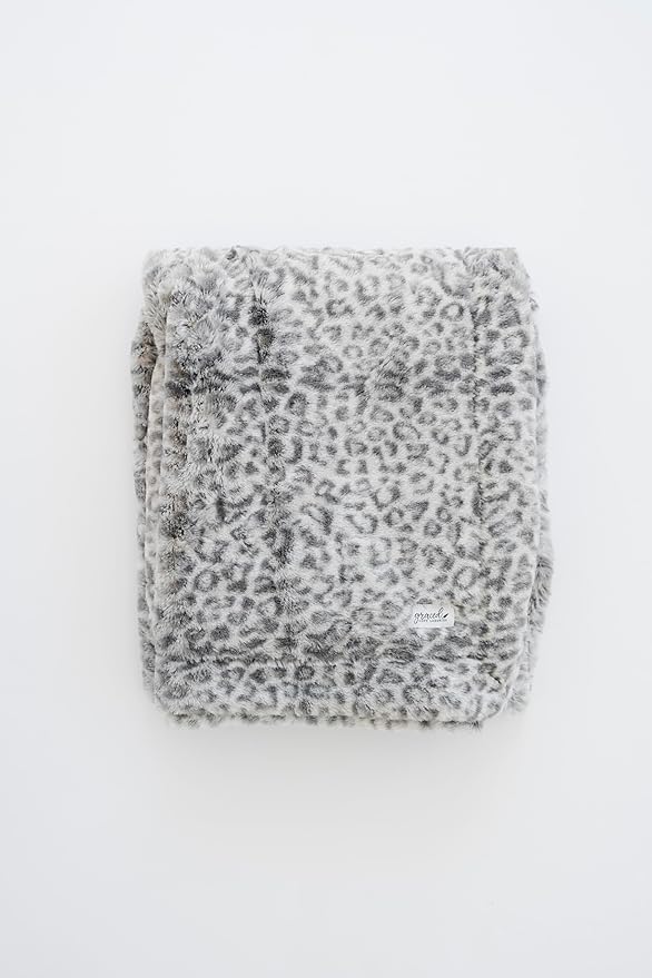 GRACED SOFT LUXURIES Throw Blanket Softest Warm Elegant Cozy Comfy Cuddly Cheetah Faux Fur Adults, Couch, Sofa, Arm Chair (Snow Leopard, Extra Large 60" x 80")