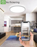 Zemty 4Pack 12 Inch LED Flush Mount Light, 28W 3200lm Super Slim Ceiling Light Fixtures, 3000K/4500K/6000K Selectable Ceiling Lamp for Bedroom, Bathroom, Kitchen, Living Room (White)