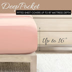 Linen Market Double-Brushed Microfiber Full Sheet Set 4 Piece – Oeko-TEX Certified Ultra Soft & Wrinkle-Free - 16" Deep Pocket Sheets - Easy Care Full Size - Blush