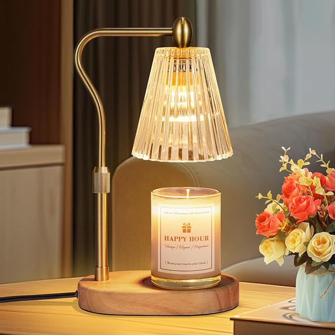 Candle Warmer Lamp, with Timer and Dimmer, Adjustable Height, Christmas Birthday Gifts for Women Mom, House Warming Gifts New Home Decor, Thanksgiving Decorations,Wax Warmer for Scented Jar Candles