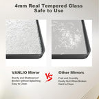 20x30 Inch Black Framed Bathroom Mirror for Wall, Matte Metal Framed Wall Mirror, Rounded Corner Rectangle Bathroom Vanity Mirror, Anti-Rust, Shatterproof (Horizontal/Vertical)