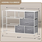 Sorbus Dresser with 8 Drawers - Chest Organizer Unit with Steel Frame Wood Top & Handle Easy Pull Fabric Bins for Clothes - Wide Storage Furniture for Bedroom, Hallway, Living Room, Nursery & Closet