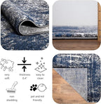Keen Home Design Area Rugs - 10x14 Non-Shedding, Abstract Rugs for Kitchen, Living Room, Bedroom, Dining Room, Entryway - Size: 9'10" x 14', Navy/Grey/White