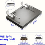 BedShelfie Bedside Shelf for Bunk Bed & Top Bunk, College Dorm Room Essentials, Loft Nightstand, Floating Bed Side Table Tray Storage, Dorm Room Decor by Smallish - (Flexfit Model, Black)