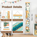 Personalized Name Kids Height Wall Chart,Animals Canvas Height Chart for Kids, Growth Chart for Wall Baby Room Nursery,Toddler Height Wall Chart Hanging Rulers for Children Bedroom Playroom Wall Decor