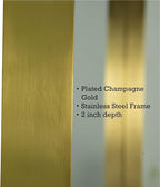 TEHOME 24x36 Brushed Gold Metal Framed Bathroom Mirror for Wall in Stainless Steel Rounded Rectangular Bathroom Vanity Mirrors Wall Mounted