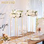 NUPTIO Flower Balls for Wedding Centerpieces - 2 Pcs 14.2 inch Diameter Fake Flower Ball Arrangement Bouquet Party Centerpieces for Tables - White Rose Bouquet Centerpiece Flowers for Wedding Table