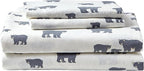 Eddie Bauer - Twin Sheets, Cotton Flannel Bedding Set, Brushed for Extra Softness, Cozy Home Decor (Bear Family)