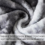 Fuzzy Blanket Queen Size - Tie Dye Grey, Soft and Comfy, Plush and Furry Faux Fur, Reversible Queen Blankets for Queen Full Bed, 90x90 Inches,Tie Dye Grey