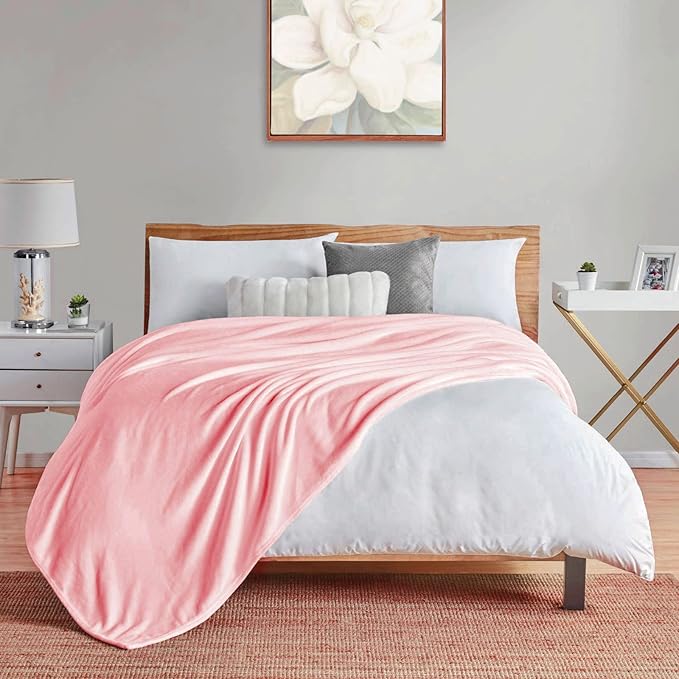 Walensee Fleece Blanket Plush Throw Fuzzy Lightweight (King Size 108x90 Pink) Super Soft Microfiber Flannel Blankets for Couch, Bed, Sofa Ultra Luxurious Warm and Cozy for All Seasons