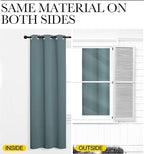 NICETOWN Modern Blackout Curtains Noise Reducing, Thermal Insulated and Privacy Room Darkening Drape Panels for Boy's Guest Room Door Small Short Window (Greyish Blue, 2 Panels, W34 x L45 -Inch)
