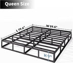 Queen Box Spring 9 Inch High Profile Strong Metal Frame Mattress Foundation, Quiet Noise-Free,Easy Assembly, 3000lbs Max Weight Capacity