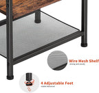 Nightstands Set of 2 with Charging Station and Drawer, End Table Side Table with 20 Colors LED Light Strip and 2 Layers Shelf for Bedroom Living Room Sofa (Rustic Brown)