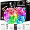 L8star Battery Powered Led Strip Lights, 2x16.4Ft (32.8Ft),Two Sets of Strip Light with 4 AA Battery Box/USB RGB LED Lights, Remote and APP Control