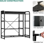YITAHOME Fabric Dresser with 7 Drawers - Storage Tower with Large Capacity, Organizer Unit for Living Room - Sturdy Steel Frame, Easy Pull Fabric Bins & Wooden Top (Black/Grey)