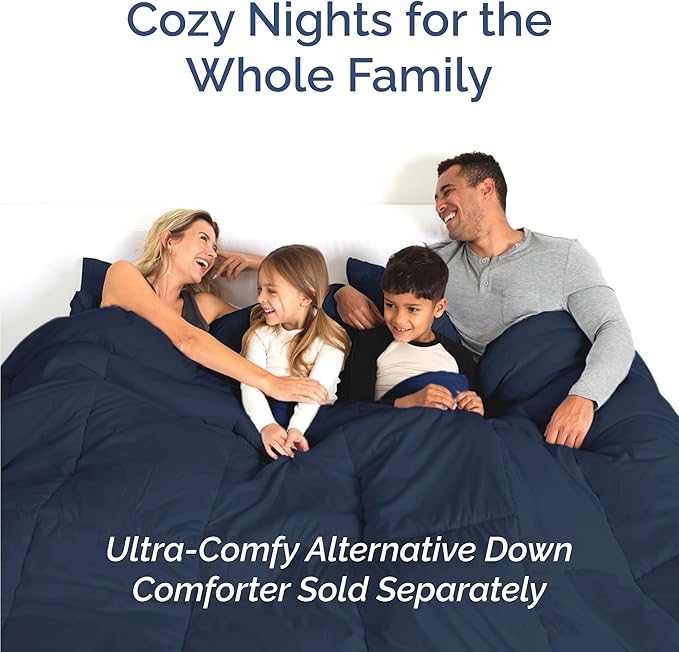 Twin XL 4 Piece Sheet Set - Comfy Breathable & Cooling - Ultra-Soft Hotel Luxury Bedding Set w/ 8-16 Inch Deep Pockets - 1 Flat & 1 Fitted Sheet & 2 Pillowcases - Wrinkle Free & Easy Care - Navy Blue