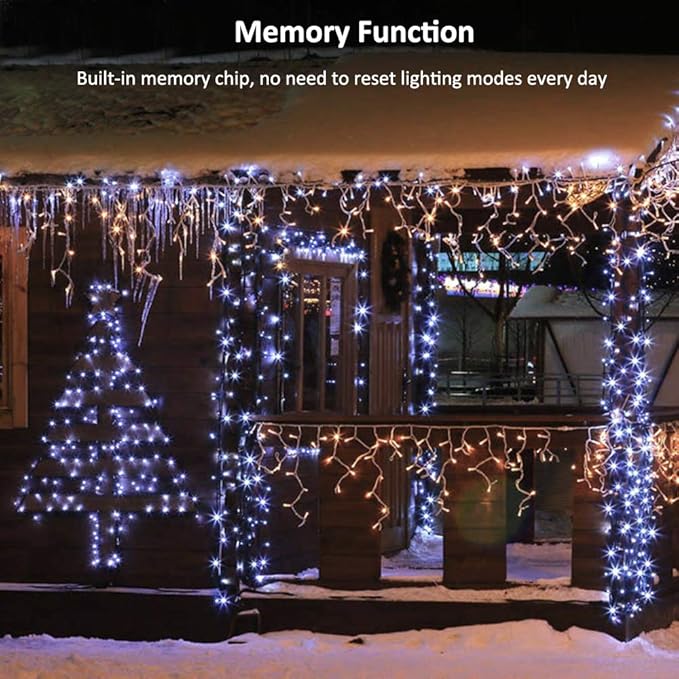Brizled White Christmas Lights, 78.74ft 240 LED Mini String Lights Connectable, Plugin Christmas String Lights Outdoor, 8 Modes Christmas Tree Lights Waterproof for Indoor Outside Xmas Garden Decor