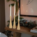 Vixdonos Light Gold Taper Candle Holders Metal Candlestick Holders Set of 3 Table Mantel Decorative Candle Stand for Dinning,Party，Wedding,Home Decor(Light Gold)