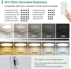 TALOYA 18 Inch Flush Mount Led Ceiling Light Fixture 5 Color Temperature Settings Round Surface Mounted Fixture Dimmable Ultra Slim Ceiling Lamp for Living Room
