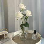 Roses Artificial Flowers 10 Pack in Bulk, White Fake Roses Flowers Realistic Roses for Wedding Home Party Decoration Event Gift