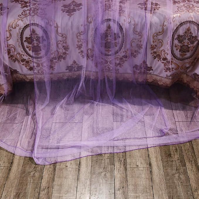 Jolitac Bed Canopy Lace Mosquito Net for Girls Beds, Unique Princess Play Tent Mesh Canopies Large Lace Dome Curtain Drapes Home & Travel (Purple)