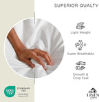 Linen Home 100% Cotton Percale Sheets Full Size, Cream, Deep Pocket, 4 Pieces Set - 1 Flat, 1 Deep Pocket Fitted Sheet and 2 Pillowcases, Crisp Cool and Strong Bed Linen