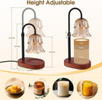 Candle Warmer Lamp Adjustable Timer Electric－Amber Flower Shaped Melting Wax Lamp