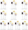 NUPTIO Tealight Candle Holders Bulk: Set of 30 Long Stemmed Candle Stands for Table Centerpiece Decor - Monet Candleholders for Floating Candles