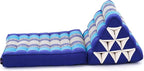 Leewadee 1-Fold Mat with Triangle Cushion – Comfortable TV Pillow, Foldable Mattress with Cushion Made of Eco-Friendly Kapok, 30 x 20 inches, Blue