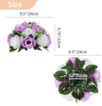 NUPTIO Flower Wedding Centrepieces for Tables - 10 Pcs 9.5in Diameter Lilac & White Artificial Flowers Rose Ball for Centerpieces Table - Fake Rose Arrangements for Weddings Birthday Party Decor
