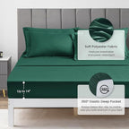 Love's cabin Twin Comforter Set Dark Green, 5 Pieces Twin Bed in a Bag, All Season Bedding Sets with 1 Comforter, 1 Flat Sheet, 1 Fitted Sheet, 1 Pillowcase and 1 Pillow Sham