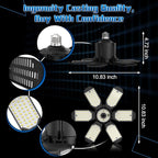 Garage Light Bulbs - Garage Lights Led Screw into Bulb Socket with 6 Deformable Panels 6500K Basement Light Fixture E26 Base Led Shop Lights for Basement Workshop Warehouse Attic - 4Pack
