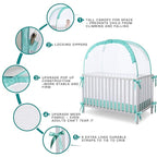 Crib Pop Up Tent Baby Safety Mesh Cover Mosquito Net Toddler Bed Canopy Netting Cover Protect Baby from Biting and Falling, Emerald, 51 x 51 x 27 Inch