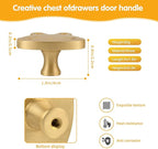 5 Pack Solid Brass Cartoon Rabbit Cabinet knob, Children's Dressing Table, Desk, Bookshelf, Drawer, Wardrobe, Gold Single Hole Handle
