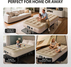 Simpli Comfy EZ Bed Twin Self-Inflating Air Mattress with Built-in Frame, Pump and Wheeled Case, Blow Up Inflatable Air Bed Perfect for Home, Guests, Travel, Vacation, Camping
