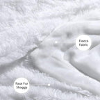 Tuddrom Decorative Extra Soft Faux Fur Blanket Queen Size 80"x90",Solid Reversible Fuzzy Fluffy Plush Fur Blanket for Couch Sofa Bed,Pure White