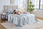 Pure Bamboo California King Sheets, Genuine 100% Organic Viscose Derived from Bamboo Bed Sheet Set, Soft & Cooling, Double Stitching, Lifetime Quality Promise (California King, Glacier)