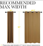 NICETOWN Sleek Blackout Curtains 90 inches Length for Windows, Noise Reducing and Block Draft Panels for Door Doorway Laundry Office Luxury Decor Theme (2 Panels, Gold Brown, W55 x L90 -Inch)