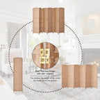 Rose Home Fashion Room Divider, 6 ft Tall Room Dividers and Folding Privacy Screens, 16in Privacy Screen 6 Panel Natural Space Temporary Wall Foldable Partition Separation