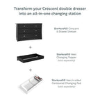 Storkcraft Crescent 6-Drawer Dresser (Black) – GREENGUARD Gold Certified, Black Dresser for Bedroom, Kids & Nursery Storage Chest, Safety Interlocking Drawers, Pre-Installed Tracks, Kids Chest