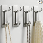 pickpiff Wall Hooks for Coat and Towel: 13LB Adhesive Door Hanger Stick on, Brushed Nickel