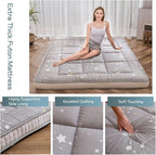 MAXYOYO Grey Constellation Futon Mattress, Twin Size Japanese Floor Mattress Quilted Bed Mattress Topper, Extra Thick Folding Sleeping Pad Breathable Guest Bed for Camping Couch