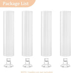 Hurricane Candle Holder Thickened Ribbed Cylinder Covers Taper Candle Sticks Holder Glass Tall Candlesticks Holders Centerpiece for Wedding Dining Table, 4 Pcs