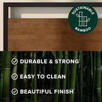 ZINUS Suzanne Bamboo and Metal Platform Bed Frame with Footboard, Wood Slat Support, No Box Spring Needed, Easy Assembly, Twin