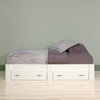 Sauder Beginnings Twin Platform Bed with Storage Drawers, Soft White