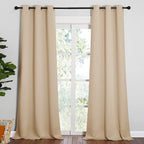 NICETOWN Room Darkening Grommet Panels - Baby Room Curtains 90 inches Long, Privacy Draperies (42 inches Width, Biscotti Beige, 1 Pair)