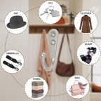 POZEAN 60 Pack Wall Hooks - Silver Coat and Towel Hooks with 120 Screws, for Hanging Coats, Scarves, Bags, Towels, Keys, Caps, Cups, Hats and More